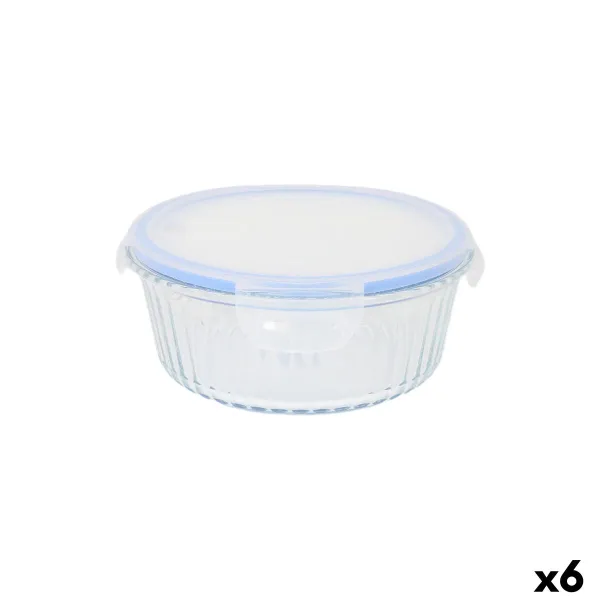 Pusdienu kastīte Quttin Textury Caurspīdīgs Borosilikāta glāze 900 ml (6 gb.)