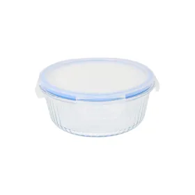 Lunch box Quttin Textury Transparent Borosilicate Glass 1,3 L (6 Units)