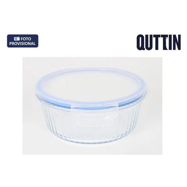 Lunch box Quttin Textury Transparent Borosilicate Glass 1,3 L (6 Units)