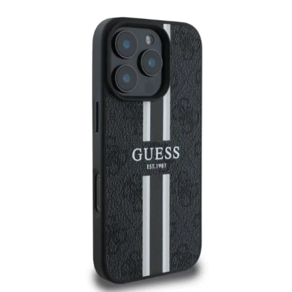 Guess 4G Printed Stripes MagSafe - Case for iPhone 16 Pro (black)