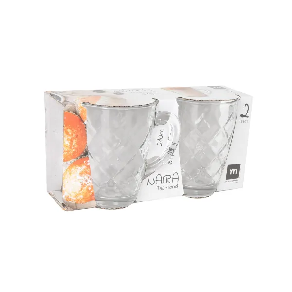 Piece Coffee Cup Set La Mediterránea Naira Diamond Transparent 2 Pieces (36 Units)
