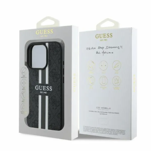 Guess 4G Printed Stripes MagSafe - Case for iPhone 16 Pro (black)