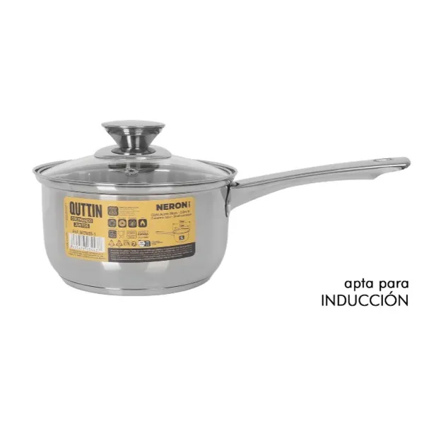 Puodas su dangteliu Quttin New neron Sidabras Plienas Ø 16 cm 2 L 33 x 17,5 x 10 cm (4 vnt.)