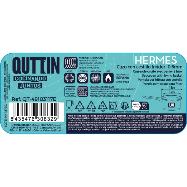 Samtis Quttin Hermes Sidabras Ø 16 cm 1,8 L (4 vnt.)