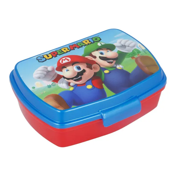 Sviestmaižu Kastīte Super Mario Plastmasa Sarkans Zils (17 x 5.6 x 13.3 cm)