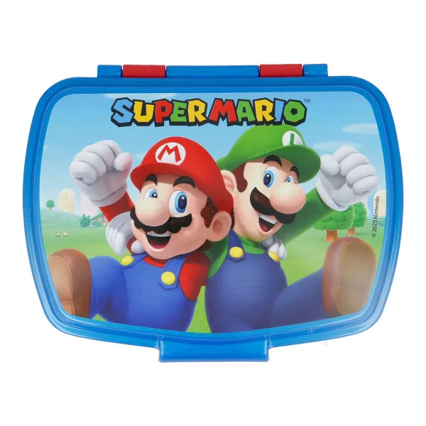 Sviestmaižu Kastīte Super Mario Plastmasa Sarkans Zils (17 x 5.6 x 13.3 cm)