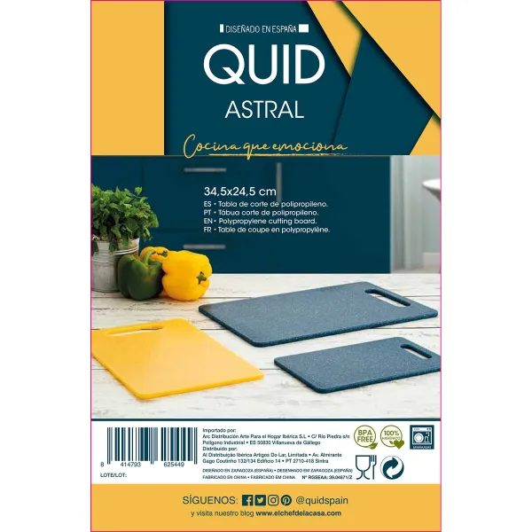 Pjaustymo lentelė Quid Astral Geltona Plastmasinis 31 x 20 x 0,5 cm