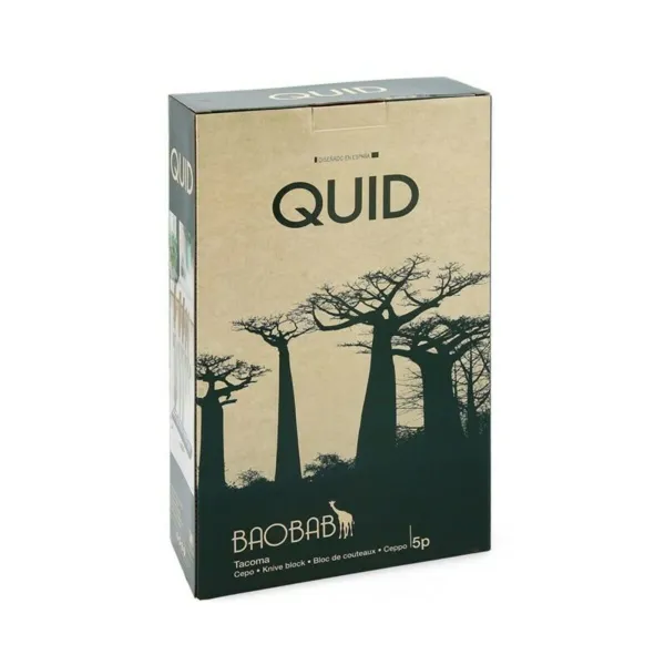 Virtuvinių peilių ir stovo komplektas Quid Baobab (5 pcs) Ruda Metalinis