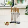 Virtuvinių peilių ir stovo komplektas Quid Baobab (5 pcs) Ruda Metalinis