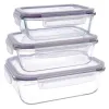 Pusdienu kastīšu komplekts Quid Frost (3 pcs) Caurspīdīgs Stikls 3 Daudzums