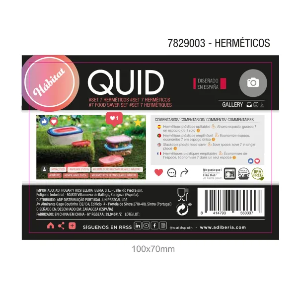 Padažinių rinkinys Quid Habitat (7 pcs) Plastmasinis