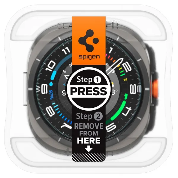 Spigen GLAS.TR EZ FIT 2-Pack - Tempered glass for Samsung Galaxy Watch Ultra 47 mm (2025/2024) (2 pieces)