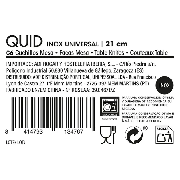 Набор ножей Quid Inox Universal Металл (6 штук)