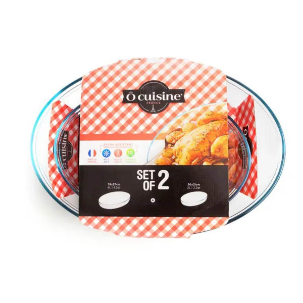 Set of Oven Dishes Ô Cuisine 334SA06 Transparent Glass