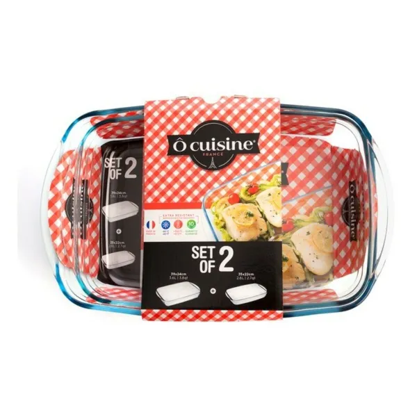 Set of Oven Dishes Ô Cuisine 334SA05 Transparent Glass