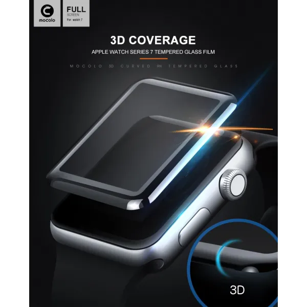 Mocolo 3D Glass Full Glue - Protective Glass for Apple Watch 7/8 screen 45 mm