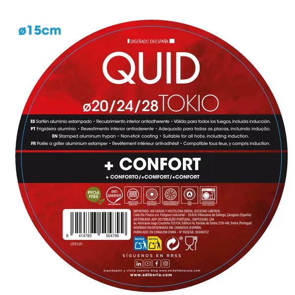 Set of pans Quid Tokio Red Metal (3 pcs)