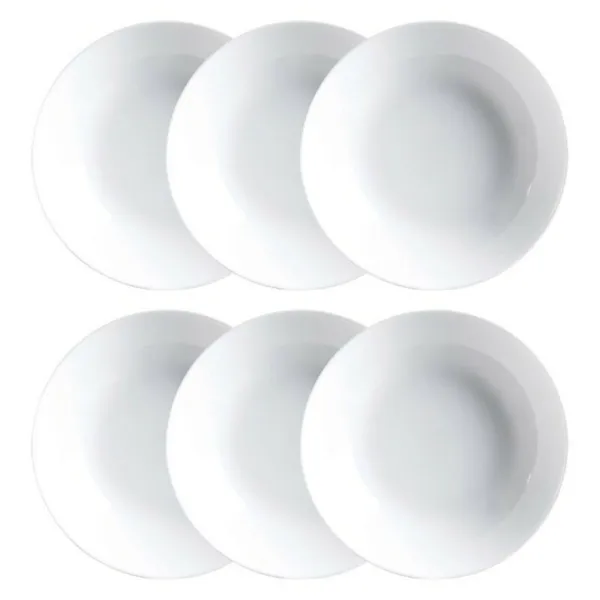 Plokštelių rinkinys Luminarc Diwali 6 pcs Balta stiklas