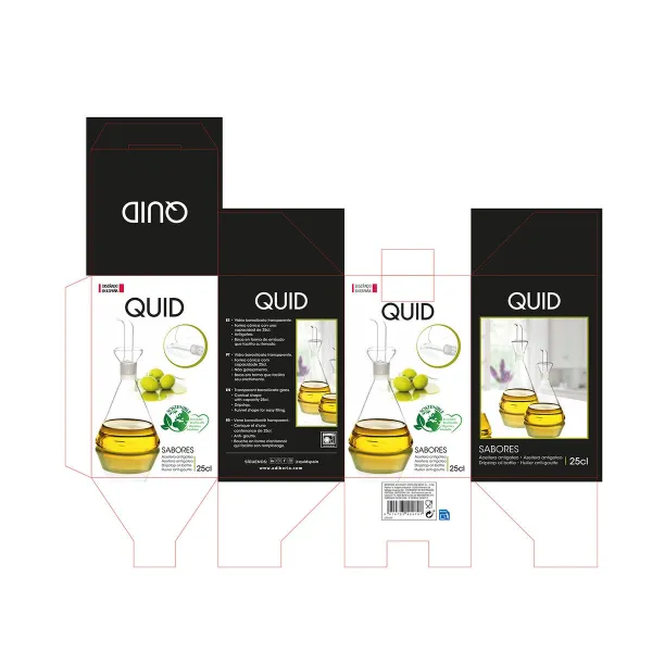 Indelis aliejui Quid Sabores 250 ml Skaidrus stiklas