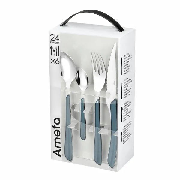 Ruokailuvälineet Amefa Eclat Laivastonsininen Metalli (24 pcs)