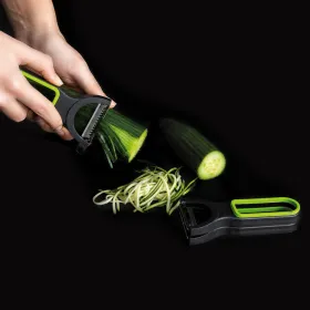 Fruit and Vegetable Peeler Quid Veggy Metal Green (3 Units) (19 x 10 x 5 cm)