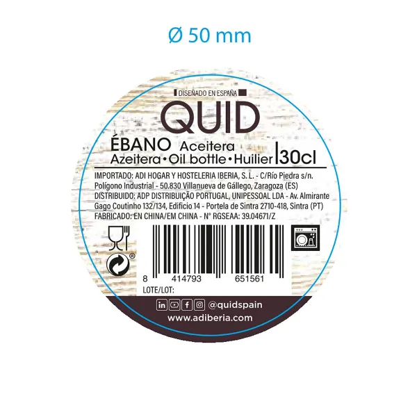 Cruet Quid Ebano Transparent Glass (300 ml)