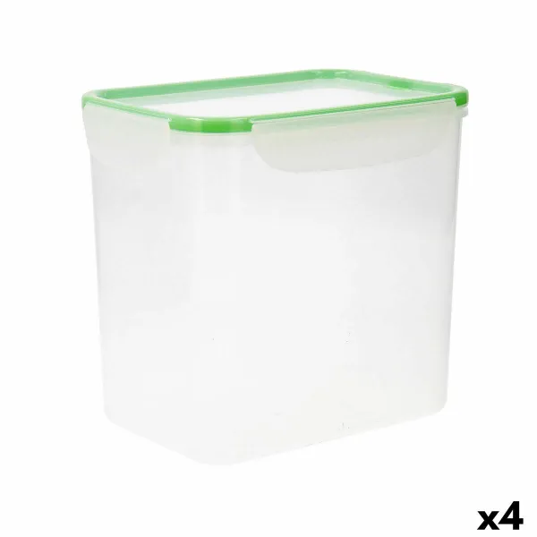 Герметичная коробочка для завтрака Quid Greenery Прозрачный Пластик 4,7 L (4 штук) (Pack 4x)