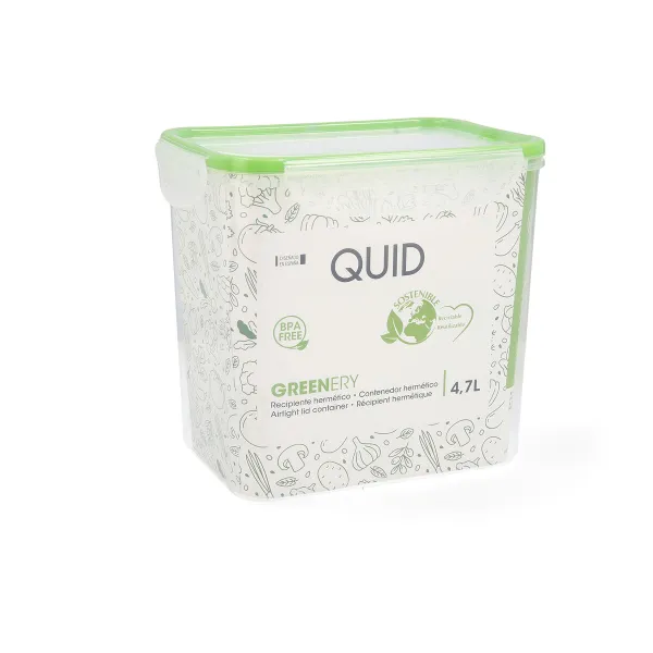 Герметичная коробочка для завтрака Quid Greenery Прозрачный Пластик 4,7 L (4 штук) (Pack 4x)
