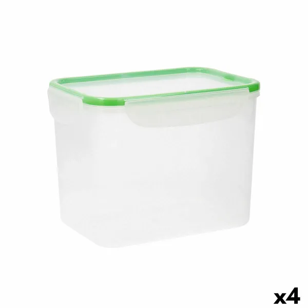 Hermetiška priešpiečių dėžutė Quid Greenery Skaidrus Plastmasinis (3,7 L) (Pack 4x)