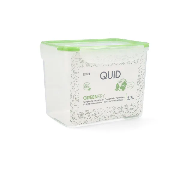 Hermetiška priešpiečių dėžutė Quid Greenery Skaidrus Plastmasinis (3,7 L) (Pack 4x)