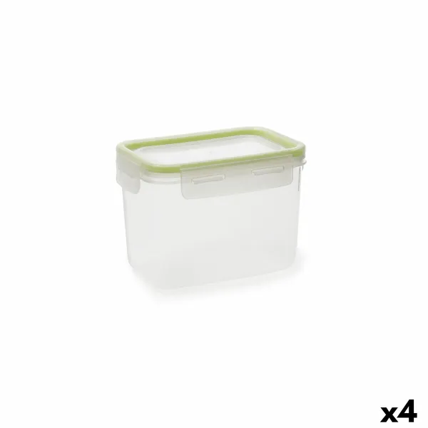 Hermētiska Pusdienu Kastīte Quid Greenery Caurspīdīgs Plastmasa Taisnstūra 1,05 L (4 gb.)