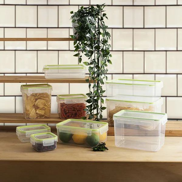 Hermētiska Pusdienu Kastīte Quid Greenery Caurspīdīgs Plastmasa Taisnstūra 1,05 L (4 gb.)
