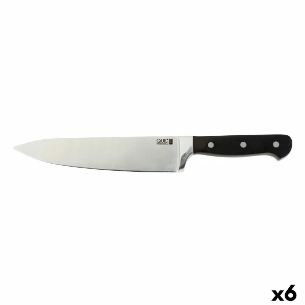 Поварской нож Quid Professional Inox Chef Black Чёрный Металл 20 cm (Pack 6x)