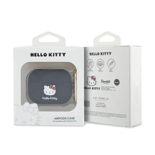 Hello Kitty Silicone 3D Kitty Head - Case for AirPods Pro (black)