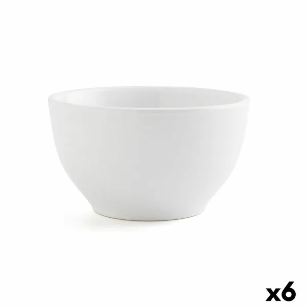 Bowl Quid Snow White Ceramic 510 ml (6 Units)