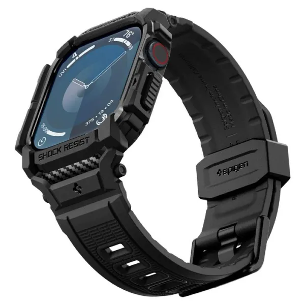 Spigen Rugged Armor Pro - Band with Case for Apple Watch 10 42 mm (Matte Black)