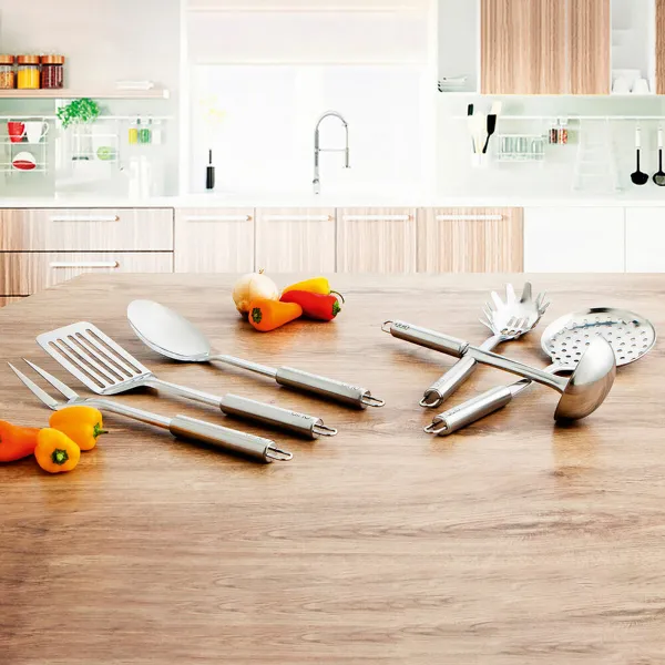 Virtuves Špakteļlāpstiņa Quid Kitchen Renova Tērauds Metāls 33,5 x 7,5 x 3,5 cm (12 gb.)