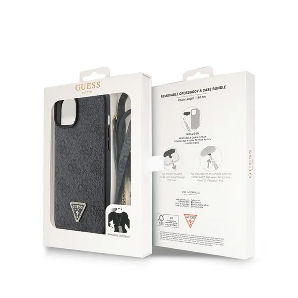 Guess Crossbody 4G Metal Logo - iPhone 15 Case (black)
