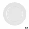 Flat plate Bidasoa Glacial Ceramic White (27 cm) (Pack 4x)