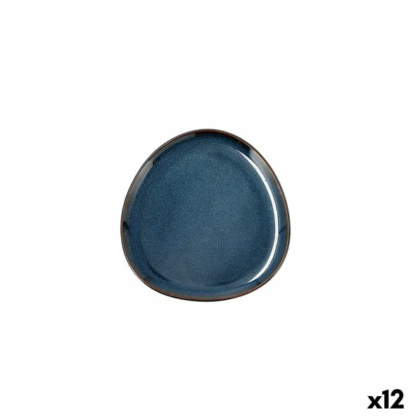 Litteä Lautanen Bidasoa Ikonic Sininen Keraminen 11 x 11 cm (12 osaa) (Pack 12x)