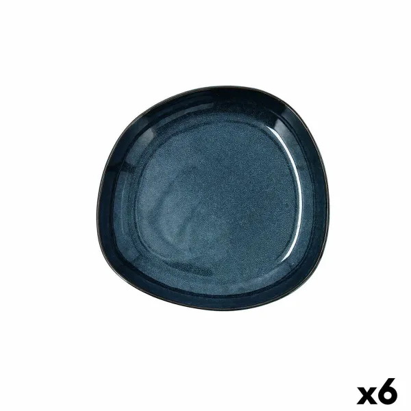 Syvä lautanen Bidasoa Ikonic Keraminen Sininen (20,5 x 19,5 x 3,3 cm) (Pack 6x)