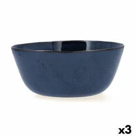 Salaattikulho Bidasoa Ikonic Keraminen Sininen (20 x 19,5 x 8,5 cm) (Pack 3x)