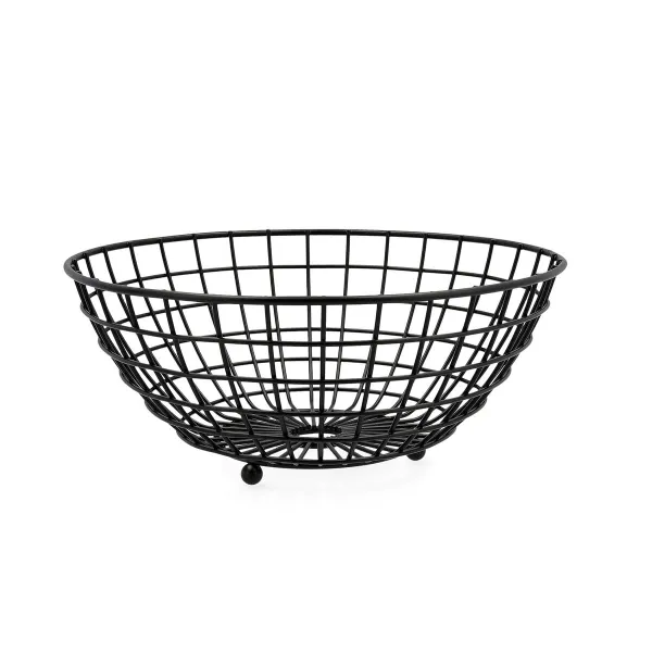 Augļu Bļoda Quid Ebano 28 x 11,5 cm Melns Metāls