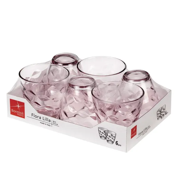 Glāžu komplekts Bormioli Rocco Flora Rozā Stikls 260 ml 6 gb.
