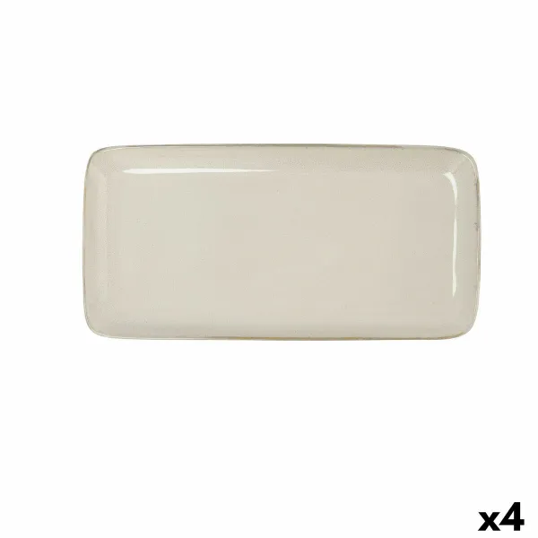 Pasniegšanas Plate Bidasoa Ikonic Balts Keramika 28 x 14 cm (Pack 4x)