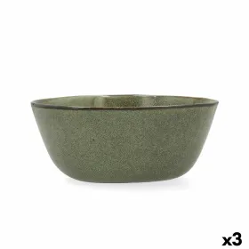 Salaattikulho Bidasoa Ikonic Keraminen Vihreä (20 x 19,5 x 8,5 cm) (Pack 3x)