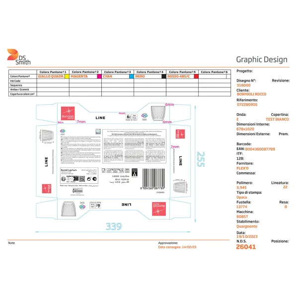 Glāžu komplekts Bormioli Rocco Line Zils Stikls 290 ml
