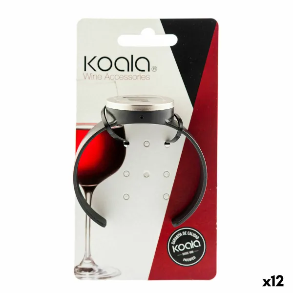 Vyno termometras Koala Bodega Laikrodis Juoda Plastmasinis 7,5 x 7,5 cm (Pack 12x)
