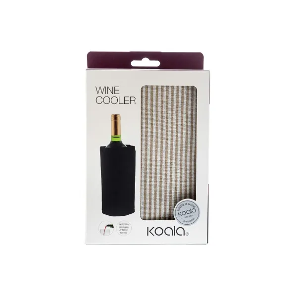 butelių šaldiklis Koala Eco Friendly Dryžiai Dvispalviais Tekstilė 40 x 20 cm