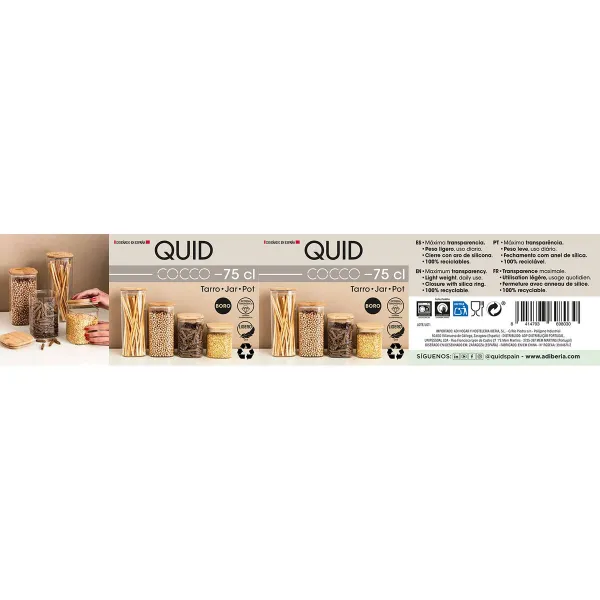Alavas Quid Cocco Skaidrus stiklas Silikoninis 750 ml